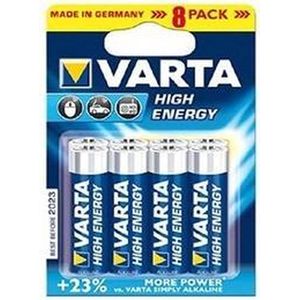 Set van 8 x AA Varta alkaline batterijen - High Energy