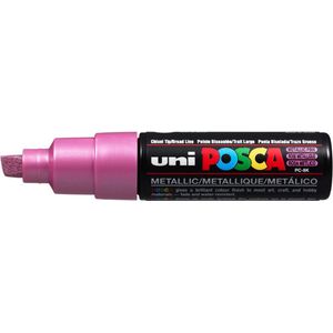 Krijtstift - Chalkmarker - Universele Marker - Uni Posca Marker - Metalic Rose - PC-8K - 8mm - Beitelpunt - Large - 1 stuk