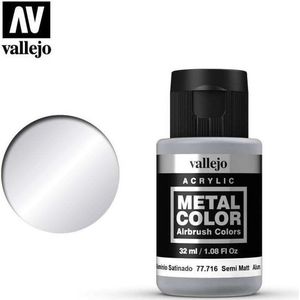 Vallejo 77716 Metal Color Semi Matt Aluminium - Acryl (32 ml) Verf flesje