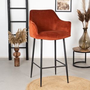 Bronx71® Velvet barkruk Nelly koper 78 cm