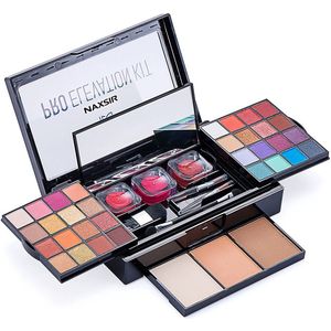 NAXSIR 38-Kleuren Make-up Set - Oogschaduw Palet + Lipgloss + Contour - Langdurige Pigmentatie - Vegan & Cruelty-Free