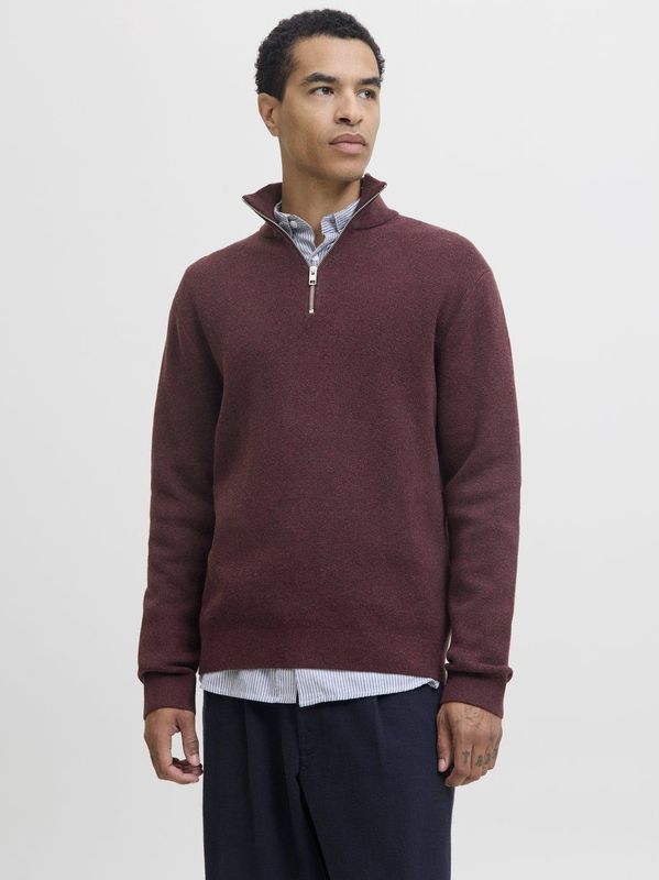Jack & Jones - JPRBlamilano - Trui - Wijnrood - Halve Rits