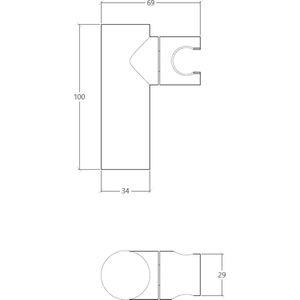 Waterevolution Flow verstelbare handdouchehouder RVS T1623IE