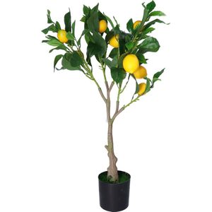 H&S Collection Kunst citrus boom in pot - citroen - 70 cm - kunstplant - voor binnen