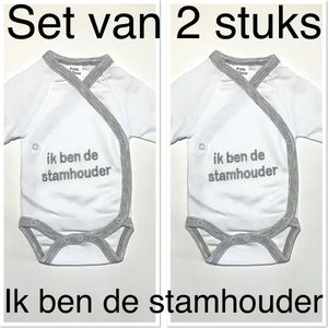 Petit Villain Baby Rompertje - Set van 2 stuks - Ik ben de stamhouder - Maat 56/62