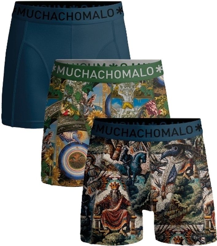 Muchachomalo – Boxershort Heren – Normale Lengte – Onderbroeken Heren – Boxershort – Ondergoed – 95% Katoen – 3 Pack – Maat S