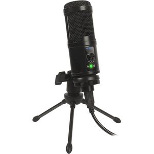 Platinet VGMTB2 VARR Gaming microfoon TUBE - USB vlogging, podcasting & studio microfoon incl. tripod en plopkap - zwart