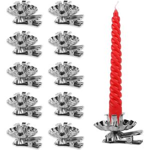 24 stuks vintage zilveren boomkaarsenhouder clip - traditionele kaarsenwicker voor kerstboom Kerstmis. .