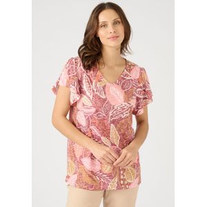 Damart - T-shirt in getextureerd tricot - Dames - Rood - XS