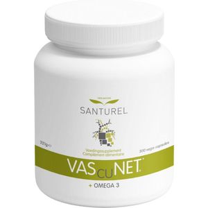 Santurel Vascunet - Bloedcirculatie - Cholesterol - Bloedsuiker - Bloeddruk - Goede Hartfunctie - Elasticiteit van de Bloedvaten - Antioxidant - EPA/DHA - Calcium - chroom - Foliumzuur - ijzer - selenium - zink - B-Complex - Groene Thee 300 capsules