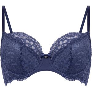 Hunkemöller Dames Lingerie Niet-voorgevormde beugel bh Marine - Blauw - maat B85