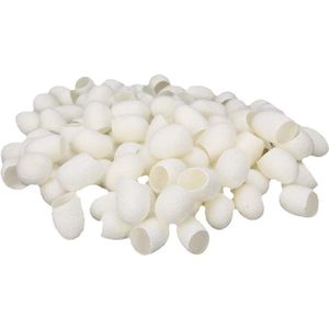 Natuurlijke zijden bal 100 stuks - zijderups-cocons - zijderups cocons schone bal - natuurlijke zijderupsballen - gezichtsverzorging - mee-eters .