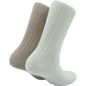 The Sockmaker sokken dames 36-41 - 2-pack Cashmere - duurzaam - Cream and Brown