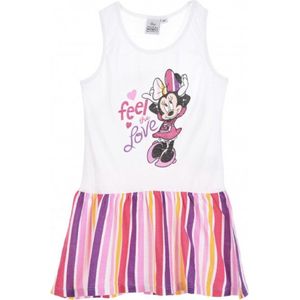 Disney Minnie Mouse zomer jurk - Feel the love - wit - maat 110/116 (6 jaar)