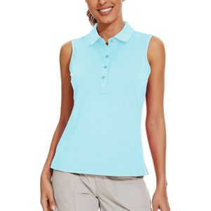 MEETYOO - Actieve Mouwloze Polo - Hemelblauw - Dames