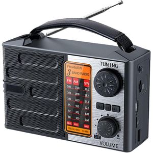 Noodradio op zonne-energie - Oplaadbare overlevingsradio met weeralarm - AM/FM/SW - USB-C en opladen via zonne-energie - Zaklamp voor noodgevallen/kamperen en stroomuitval