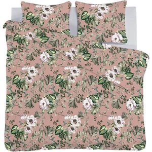 iSeng Fleur Dekbedovertrek - Tweepersoons - 2-persoons (200x200/220 cm + 2 slopen) - Pink