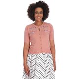Banned - The Kissing Poodles Cardigan - S - Roze