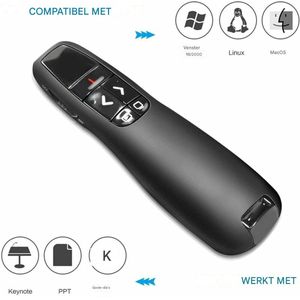 Draadloze Presentatiepen - 2.4GHz RF Technologie - Ergonomisch Ontwerp - Plug & Play USB Ontvanger - Voor PowerPoint Presentaties