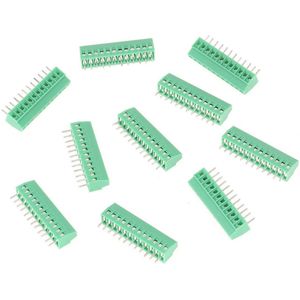 Screw Terminal Block Connector - 10pcs/set - 12-pin - 2.54mm - Insert - Green - PCB Terminal Block Connector