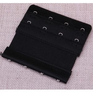 New Age Devi - 3 Beha Verlengstukken / Verlenger 4 Haaks met Elastiek Zwart