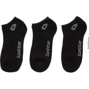 15 paar Lotto zwart Sneakersokken Unisex 35-38