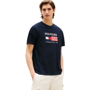 Tommy Hilfiger - T-shirt - Blauw - Korte Mouwen - Regular Fit