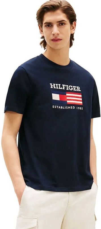 Tommy Hilfiger - T-shirt - Blauw - Korte Mouwen - Regular Fit