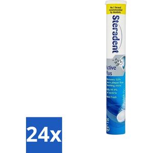 Steradent - Reinigingstabletten - Active Plus - Tegen Tandsteen & Bacteriën - 30 Tabletten - Voordeelverpakking - 24 stuks