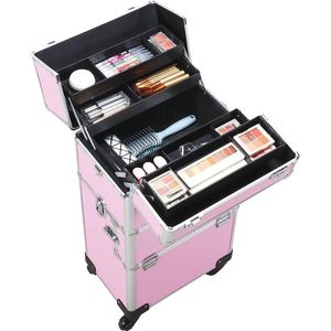 Aluminium make-upkoffer met slot en draagriem - veelzijdige beautycase voor sieraden en cosmetica