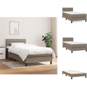 vidaXL Boxspringbed - Luxe - 80 x 200 cm - Taupe - Pocketvering matras - Bed