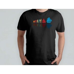Evolution Of Man sailing - T Shirt - SailingLife - OceanAdventures - SetSail - SailAway - ZeilenLeven - OpNaarDeZee - Zeilavontuur - ZeilenIsLeven