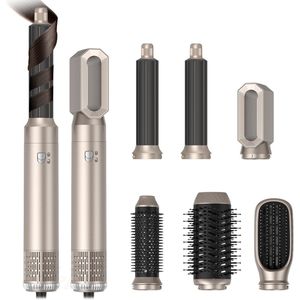 Ronde föhn heteluchtborstel 6-in-1 haarstylingtool met automatische krultang en stijlborstel voor volume, stijlen, krullen en drogen van haar