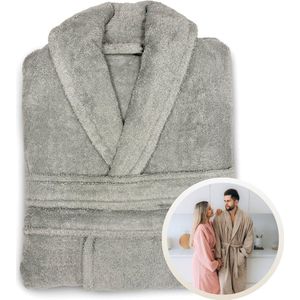 Funnies Badjas Country Grey L/XL voor Volwassenen - Unisex Badjas / Ochtendjas / Douchejas - Gemaakt van 100% Zuivere Katoenen Badstof - Zacht, Comfortabel en Absorberend - Perfect voor Sauna, Bad, Zwemmen of Ontspanning