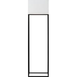 Atmooz - Vloerlamp Cristo - Staande Lamp - Stalamp - Woonkamer - Zwart en witte kap - Hoogte 153cm - Metaal