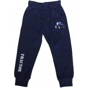 S&c Joggingbroek met geborduurde trekker / tractor - donkerblauw/wit -New Holland - Maat 110/116 (6) - H133