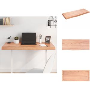vidaXL Tafelblad - Tafelbladen - Vervangend Tafelblad - Vervangend Houten Tafelblad - Tafelblad 100x40x(2-6)cm behandeld massief eikenhout lichtbruin