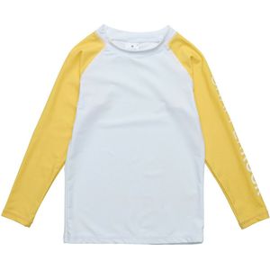 Snapper Rock - UV Rash top voor kinderen - Lange mouw - Wit/Geel - maat 4 (97-104cm)