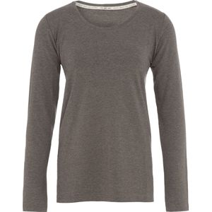 Knit Factory Lily Shirt - Dames shirt met ronde hals - T-shirt met lange mouwen - Shirt voor het voorjaar en de zomer - Superzacht - Shirt gemaakt van 96% viscose & 4% elastaan - Taupe - L