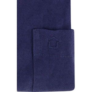 Ledub - Modern Fit Overhemd - Donkerblauw - Katoen/Elastaan