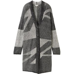 TOM TAILOR - 1044071 - Damesvest - Zwart - Gebreid met Knoopsluiting