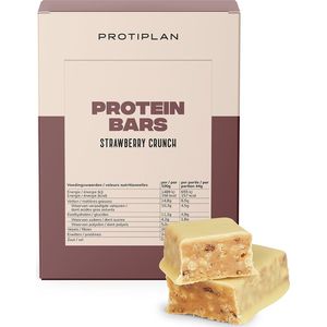 Protiplan | Reep Aardbei Crunch | 7 x 44 gram | Eiwitrepen | Koolhydraatarme sportvoeding | Afslanken met Proteïne repen