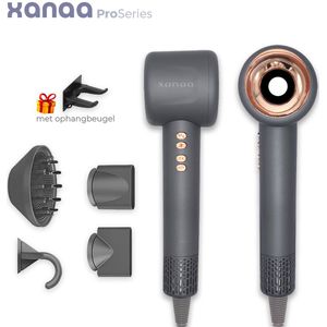 XANAA® - Luxe Föhn met Diffuser Zilver grijs - 4 in 1 haardroger - Ultra Stil en superkrachtig 110.000RPM
