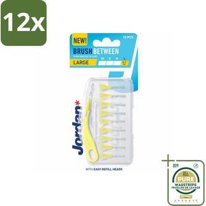 Jordan - Between L - Interdentale ragers - 0.7 mm - 10 Ragers - Voordeelverpakking - 12 stuks - Tandplak verwijderen - Interdentale ruimtes