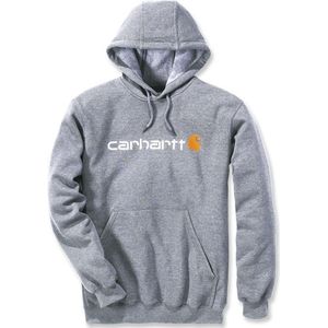 Carhartt Herren Sweatshirt Signature Logo Hooded Sweatshirt Heather Grey-XL