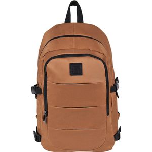 Paso school & business rugzak - 26 liter - 50x32x16 cm - 15 inch laptopvak – oranje/bruin - laptoptas