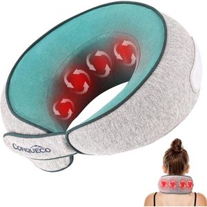Nekmassageapparaat met Verwarming - Elektrisch Oplaadbaar Shiatsu Kussen voor Diepe Weefselmassage en Pijnverlichting