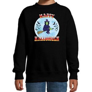 Halloween Happy Halloween heks verkleed sweater zwart voor kinderen - horror heks trui / kleding / kostuum 152/164