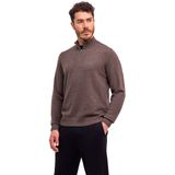 FALKE Basic Lambswool Half-Zip zachte elegante wol trui heren bruin - maat S