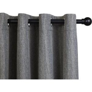 Lifa Living - Grijze Luxe Gordijnen - Verduisterend - Polyester - Met 8 Ophangringen - 150 x 260 cm